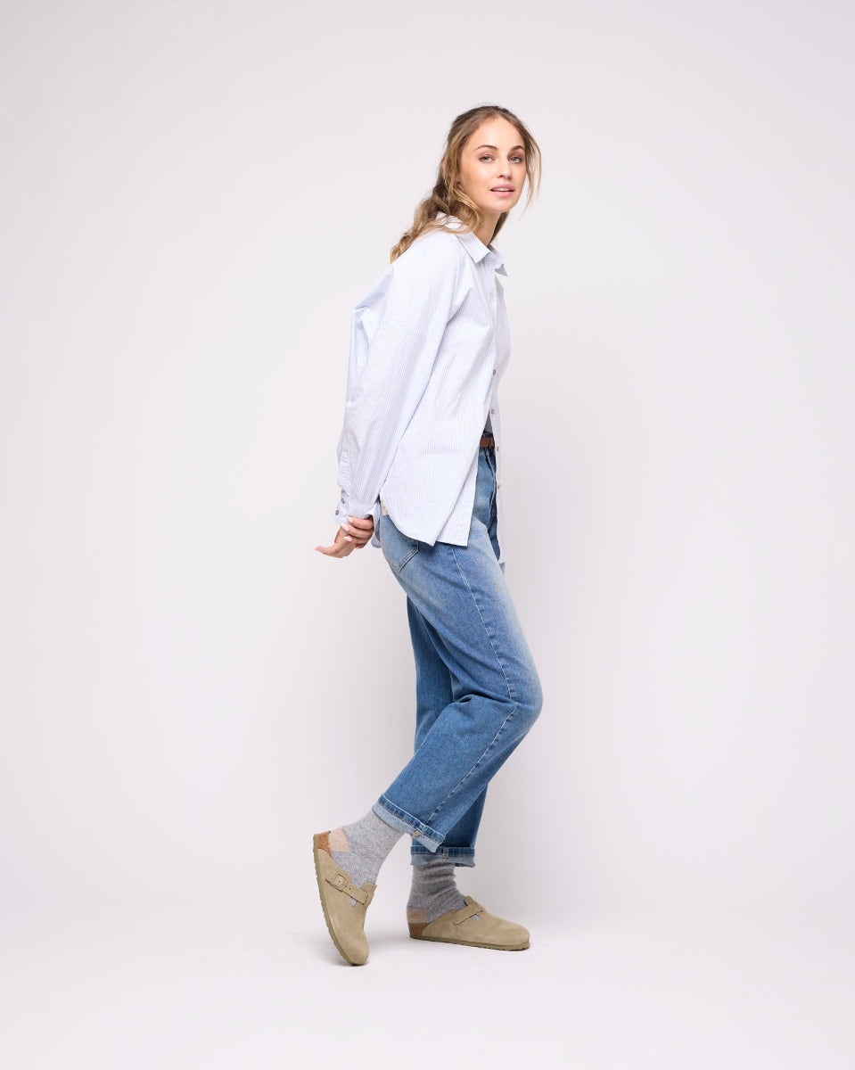 Sky Blue Stripe Nova Cotton Oxford Shirt