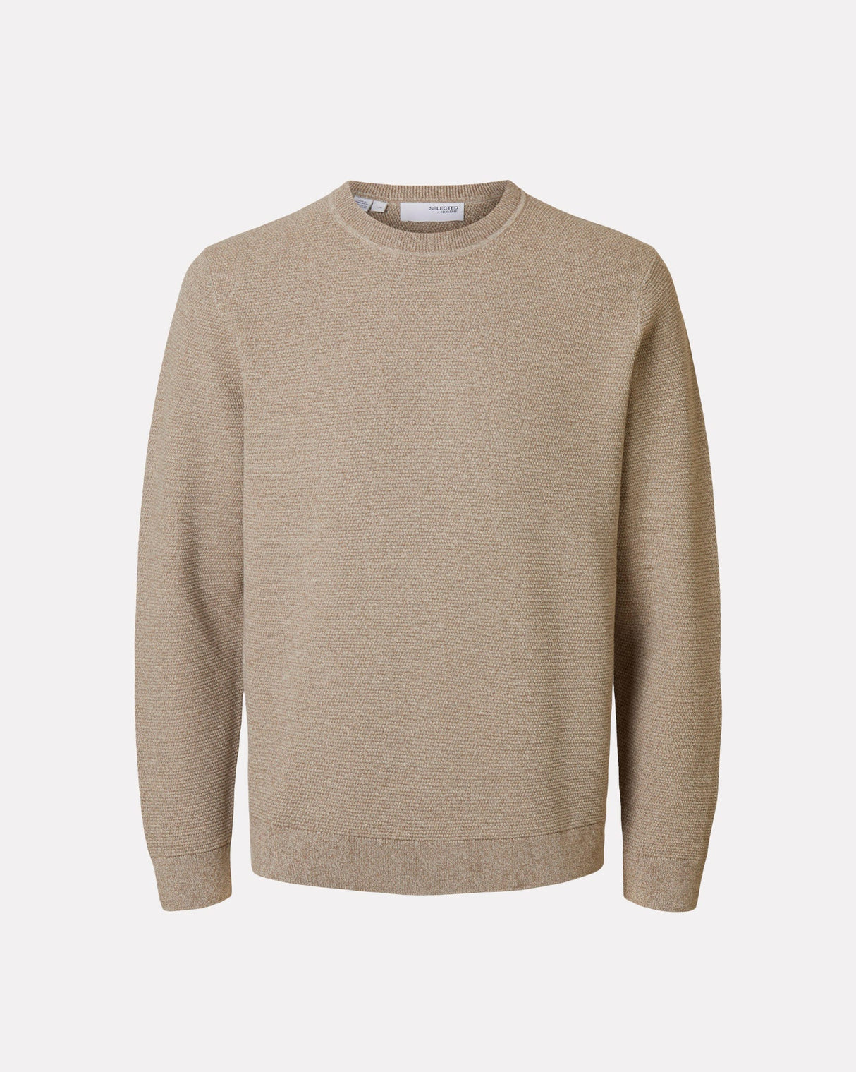 Oatmeal-Ross-Regular-Fit-Structured-Knit-Jumper