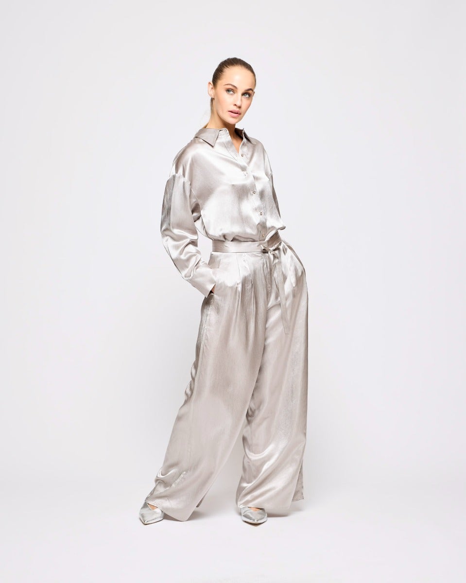 Dove Selene Wide Leg Satin Pants