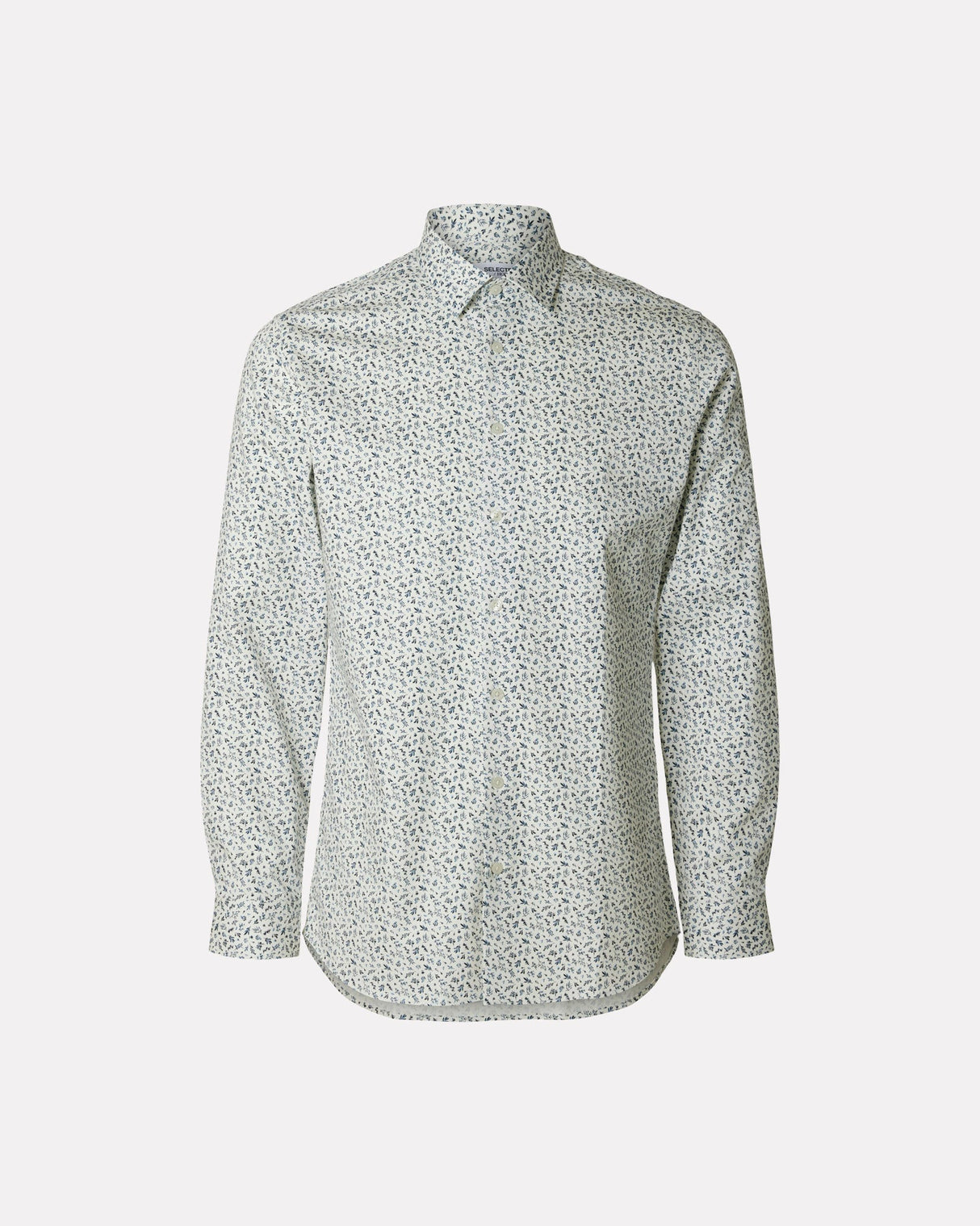 Navy-&-Bright-White-Floral-Slim-Fit-Shirt