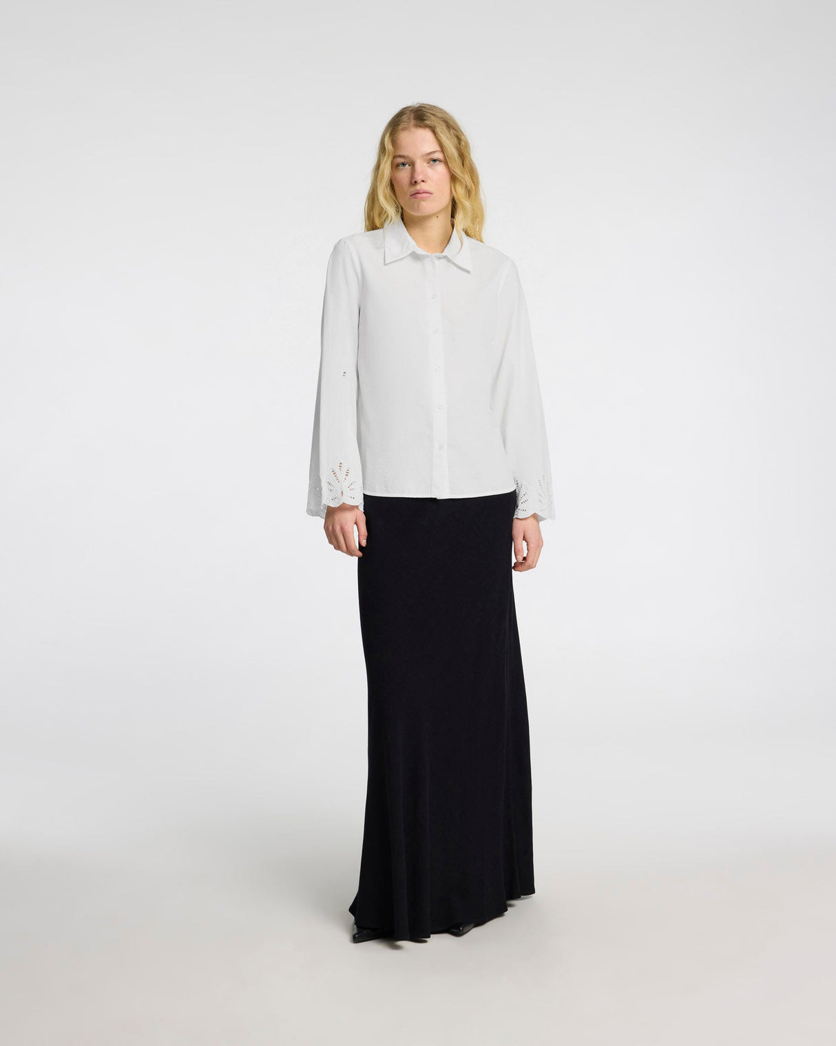 White Dahlia Broderie Anglaise Detail Shirt