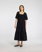 Black Dora Short Sleeve Ankle Dress