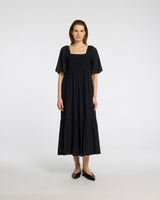 Black Dora Short Sleeve Ankle Dress