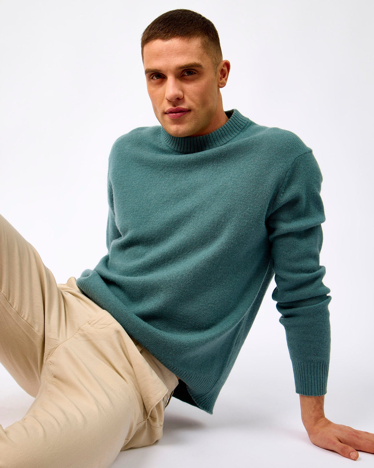 Balsam-Green-Reuben-Relaxed-Knit-Crew-Neck-Jumper