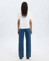 Medium Blue Bea-Kori High Waisted Wide Leg Jeans