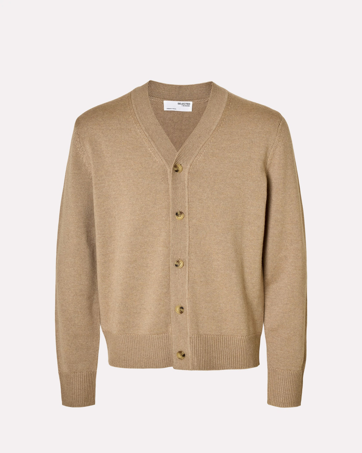 Beige-Tray-Chunky-V-Neck-Cardigan