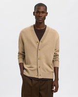 Beige-Tray-Chunky-V-Neck-Cardigan