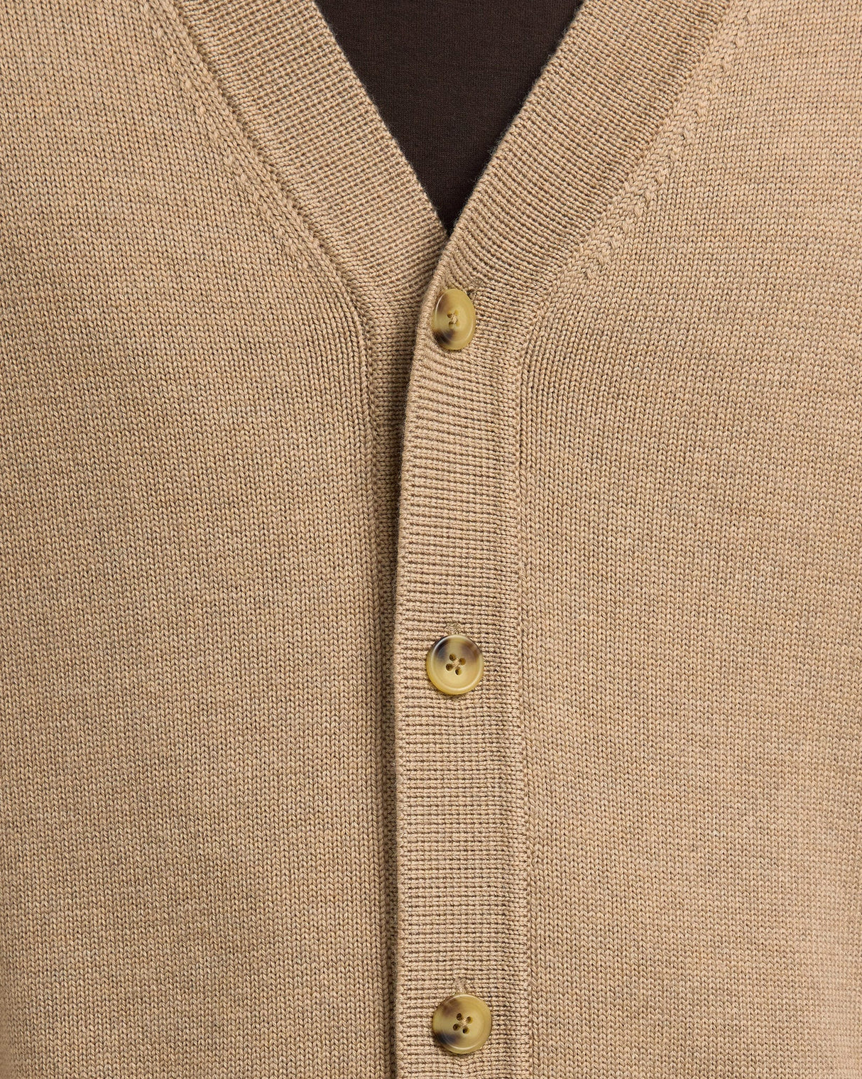 Beige Tray Chunky V-Neck Cardigan