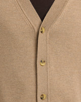 Beige Tray Chunky V-Neck Cardigan