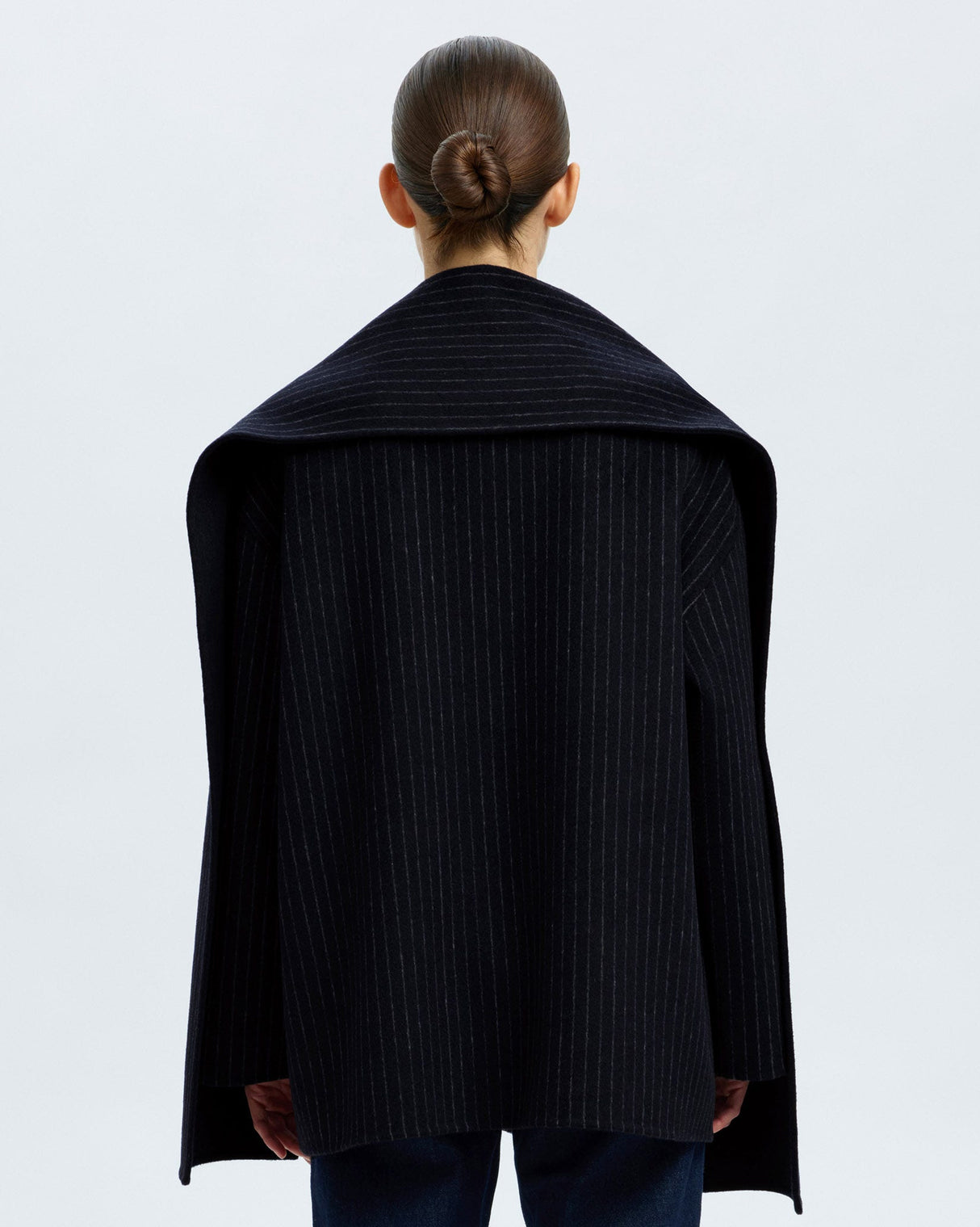 Dark Sapphire Pam Handmade Wool Blend Scarf Jacket