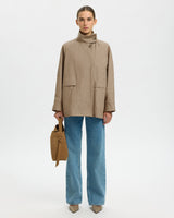 Weathered Teak Kylie High Neck Cotton Jacket
