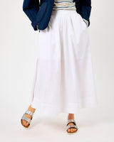 Bright White Blair High Waisted Cotton Ankle Skirt