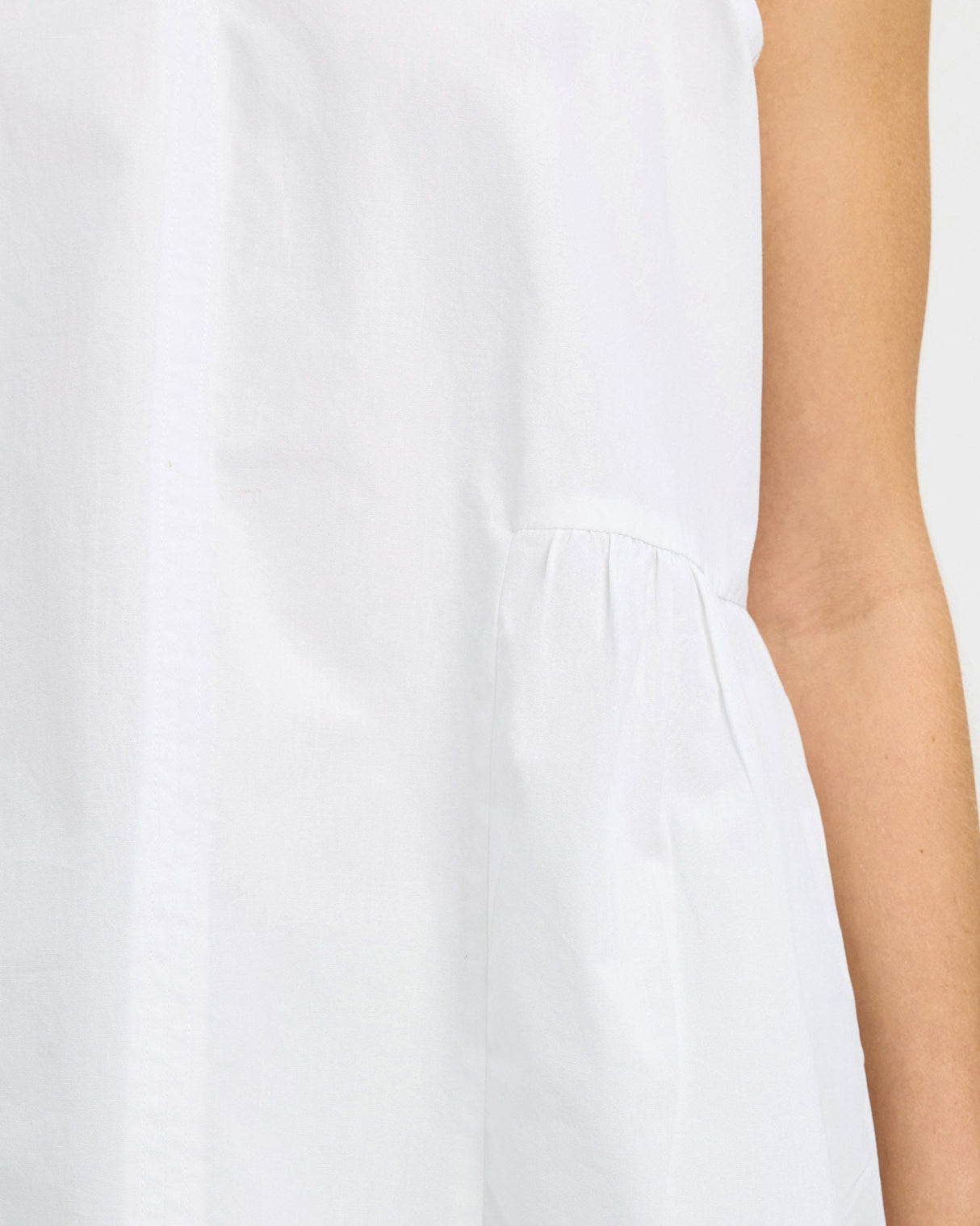 Bright White Blair V-Neck Cotton Peplum Top