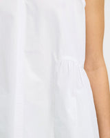 Bright White Blair V-Neck Cotton Peplum Top