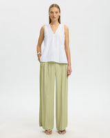 Bright White Blair V-Neck Cotton Peplum Top