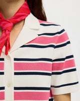Egret Stripe Amour Knit Polo