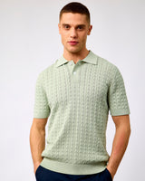 Aqua-Grey-Mattis-Cable-Knit-Polo-T-Shirt