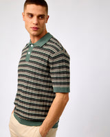 Balsam-Green-Dane-Structured-Stripe-Knit-Polo-T-Shirt