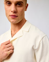 Egret Detail Amour Intarsia Relaxed Knit Short Sleeve Shirt