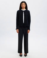Dark Sapphire Lulu Frill Knit Cardigan