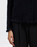 Dark Sapphire Lulu Frill Knit Cardigan