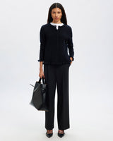 Dark Sapphire Lulu Frill Knit Cardigan