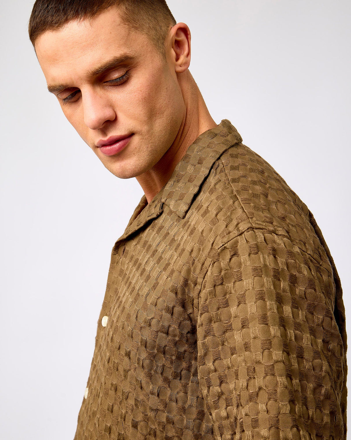 Chocolate Chip Monty Textured Short Sleeve Shirt