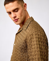Chocolate Chip Monty Textured Short Sleeve Shirt
