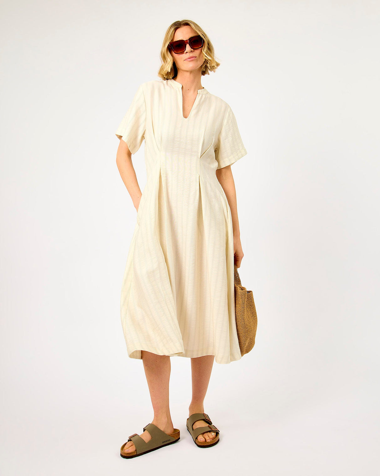 Egret-Stripe-Marie-Midi-Dress