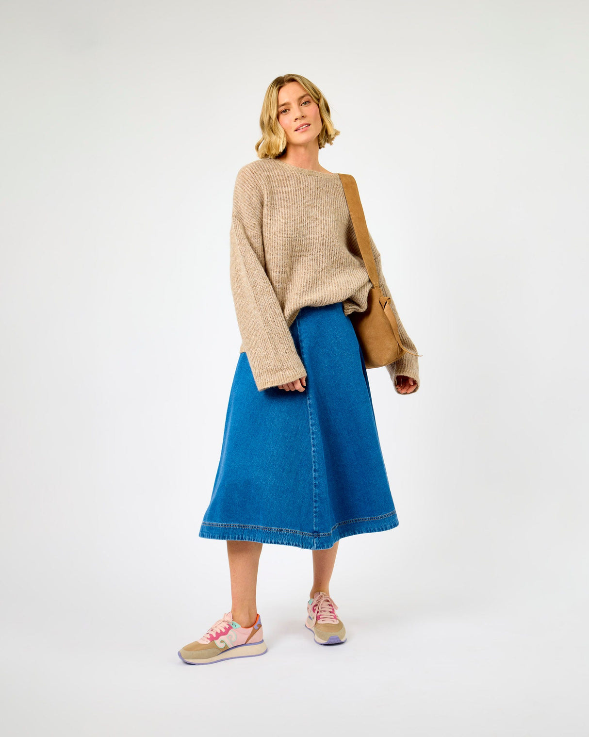 Medium-Blue-Agathe-Midi-Denim-Skirt