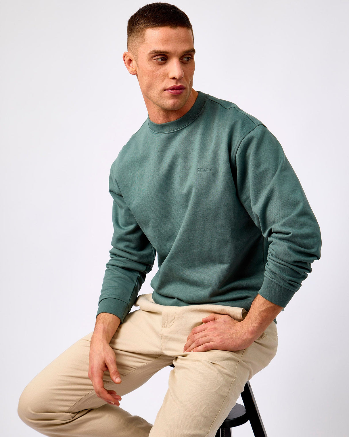 Balsam Green Aron Crew Neck Sweatshirt
