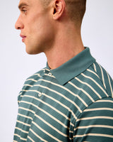 Balsam Green Dean Stripe Polo T-Shirt