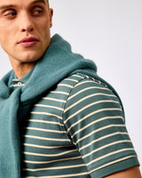 Balsam Green Dean Stripe Polo T-Shirt