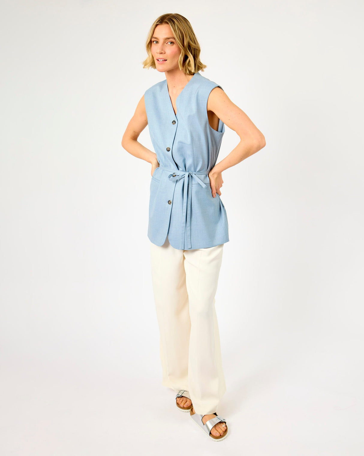 Dusty Blue Lisa Boxy Vest
