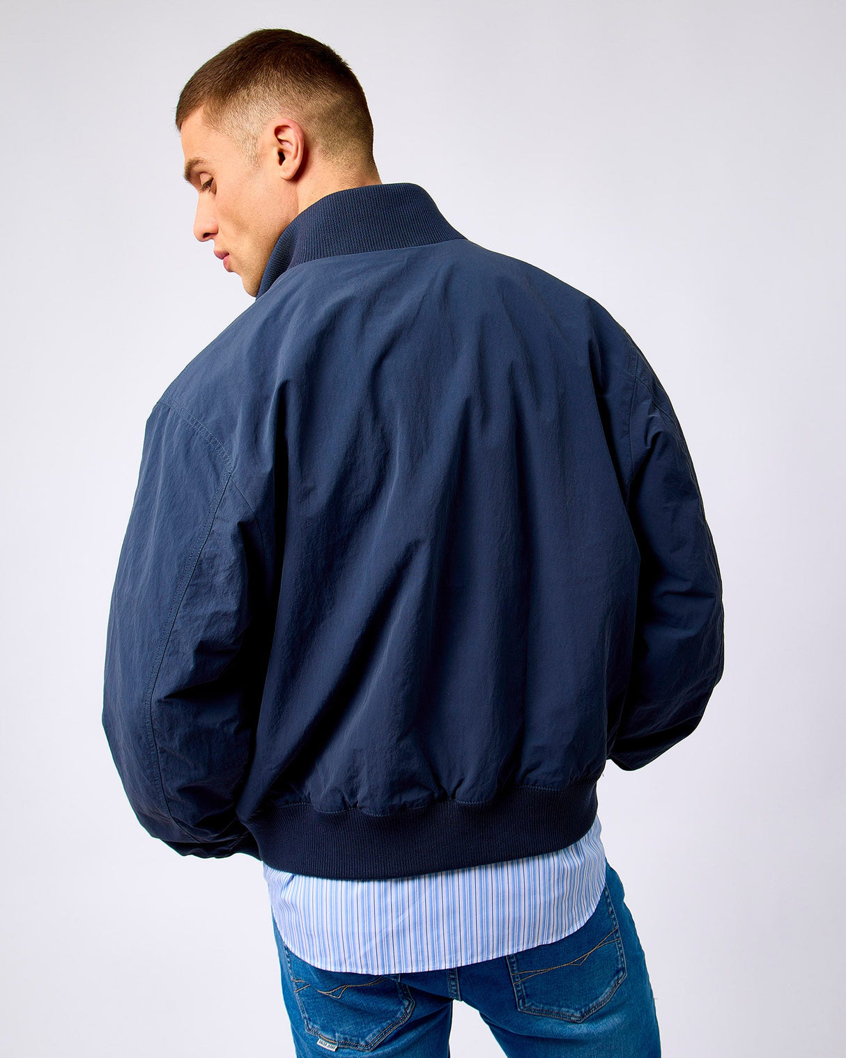 Blue Night Dylan Relaxed Bomber Jacket