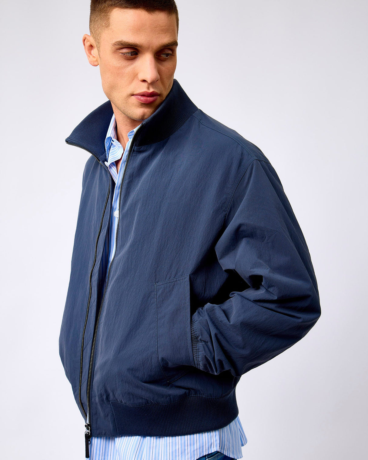 Blue Night Dylan Relaxed Bomber Jacket