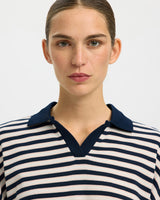 Dark Sapphire Milly Long Sleeve Polo T-Shirt