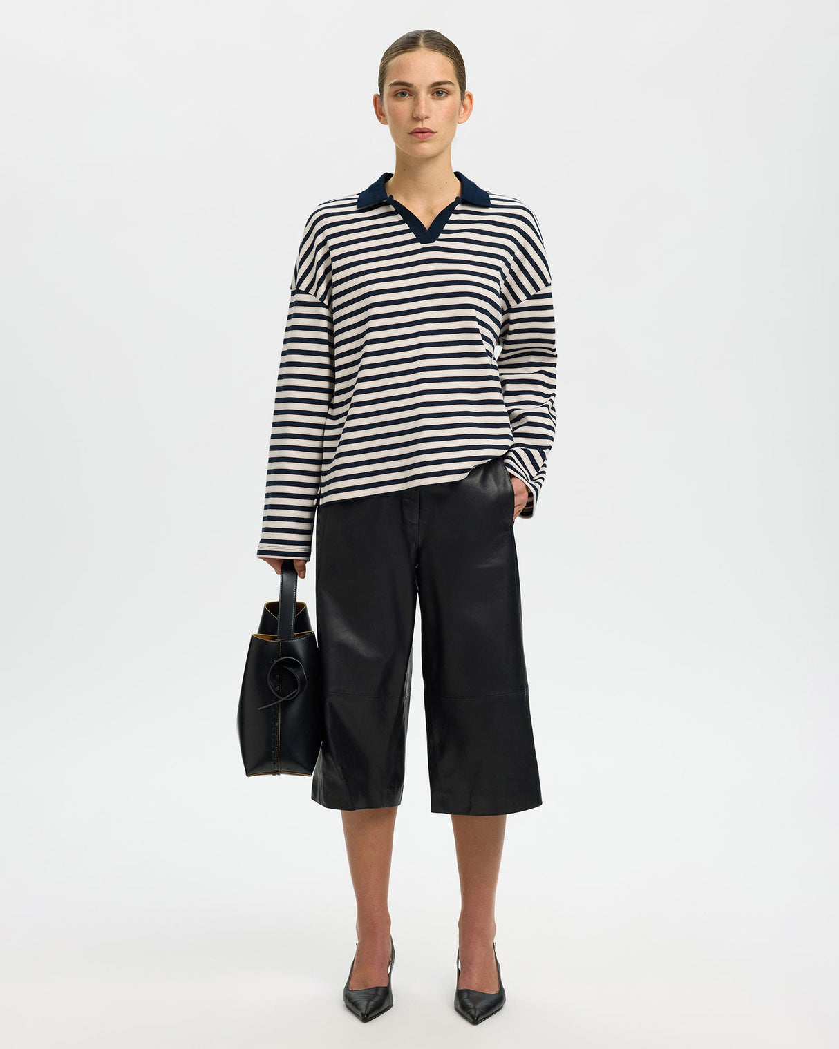 Dark Sapphire Milly Long Sleeve Polo T-Shirt