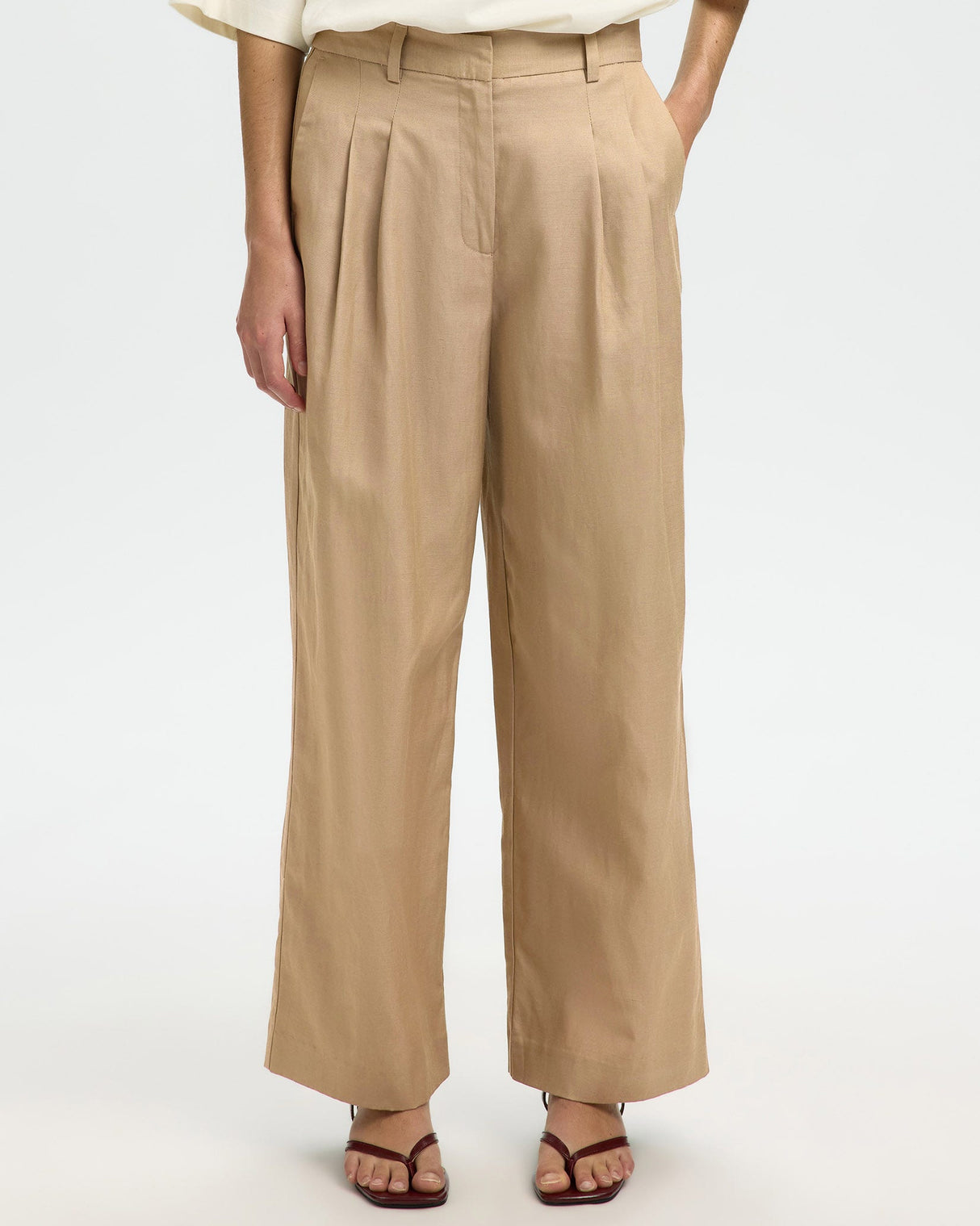 Weathered Teak Amour Wide Leg Trousers