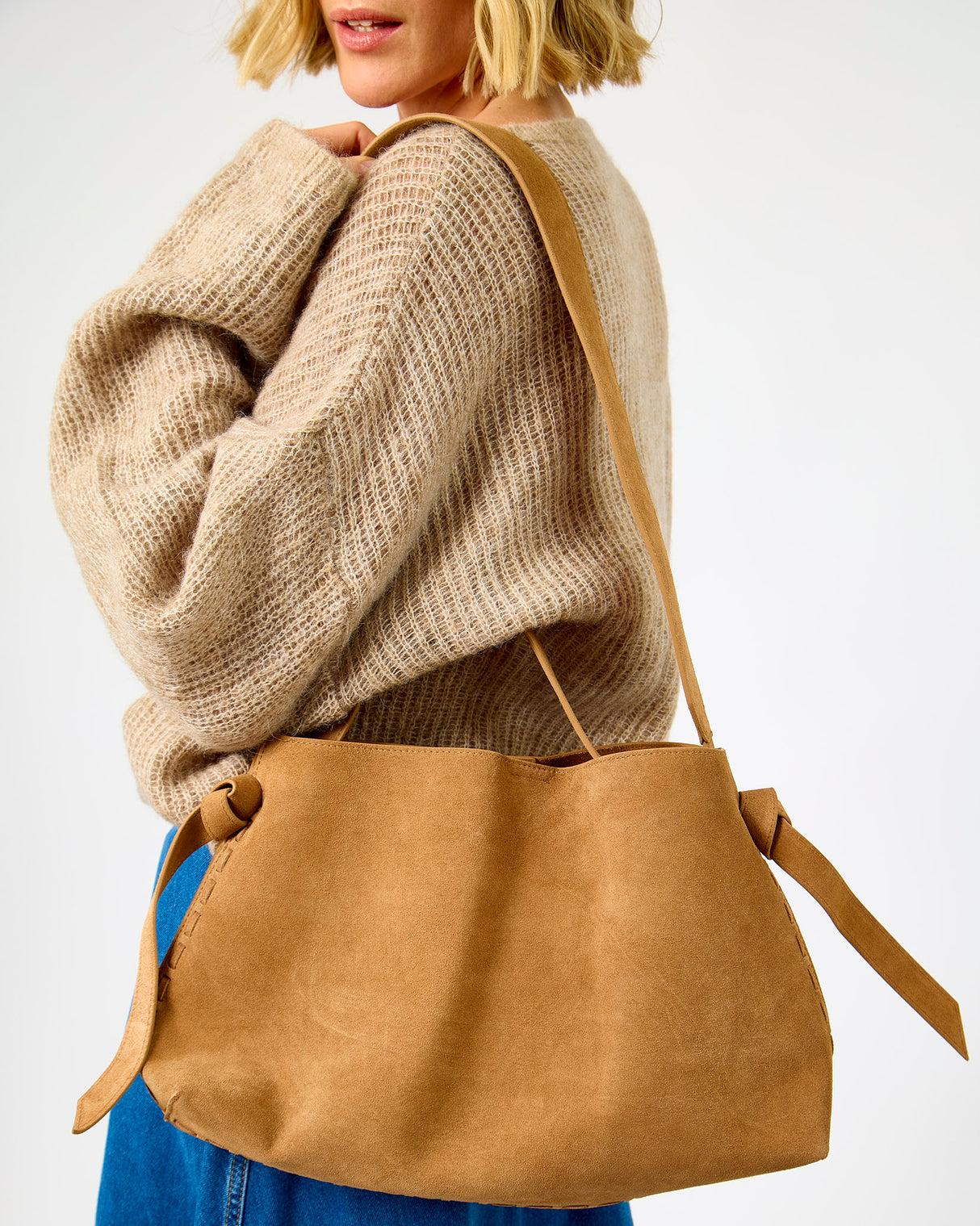 Tan Stella Suede Bag