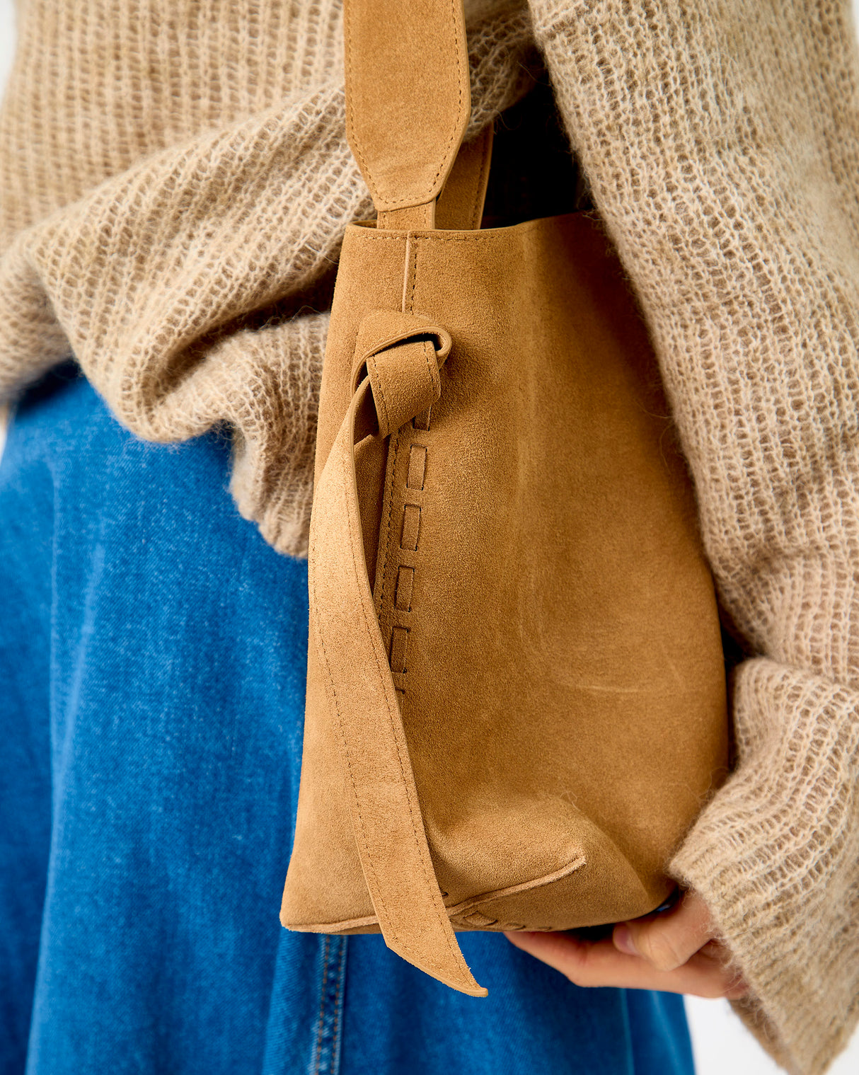 Tan Stella Suede Bag