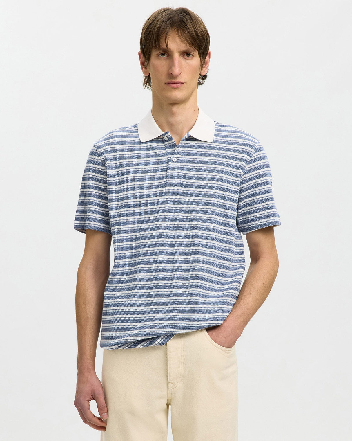 Egret Blaze Short Sleeve Striped Polo T-Shirt