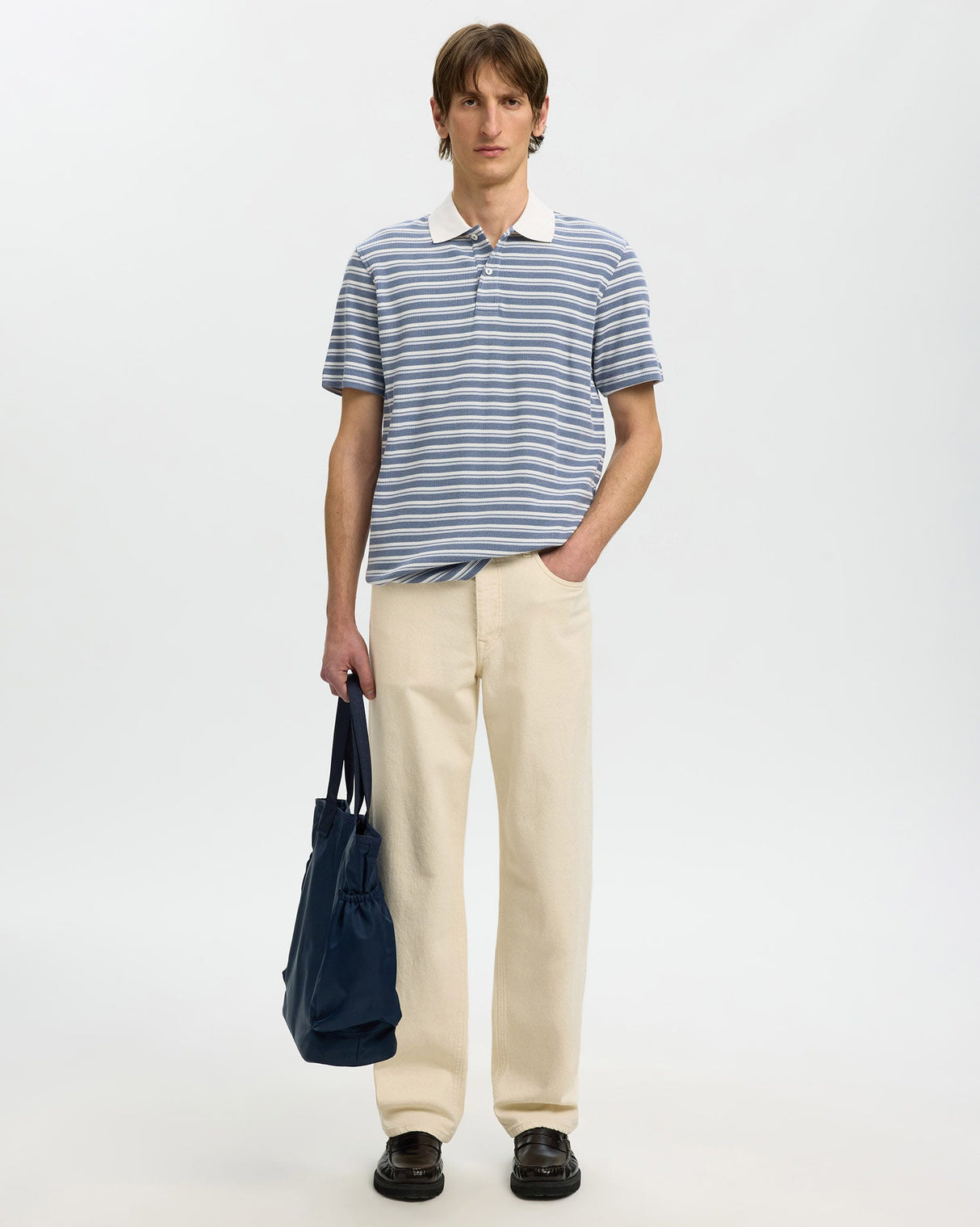 Egret Blaze Short Sleeve Striped Polo T-Shirt