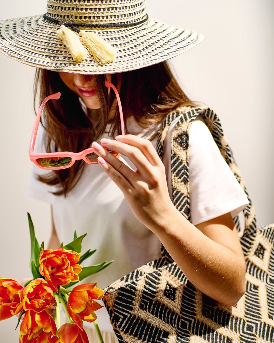 Black & Tassels Laila Straw Hat