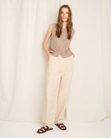 Oyster-Grey-Irtess-Linen-Blend-Barrel-Leg-Trousers