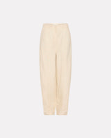 Oyster Grey Irtess Linen Blend Barrel Leg Trousers