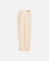 Oyster Grey Irtess Linen Blend Barrel Leg Trousers