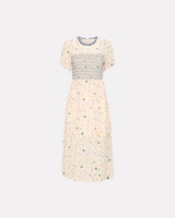 Cream-Multiflower-Courtney-Shirred-Midi-Dress