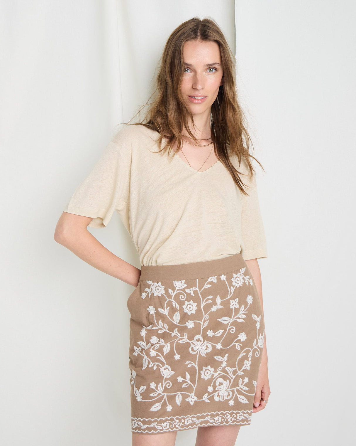 Caribou-Irtash-Embroidered-Mini-Skirt