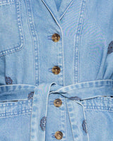 Light Blue Irharmoney Belted Denim Blazer